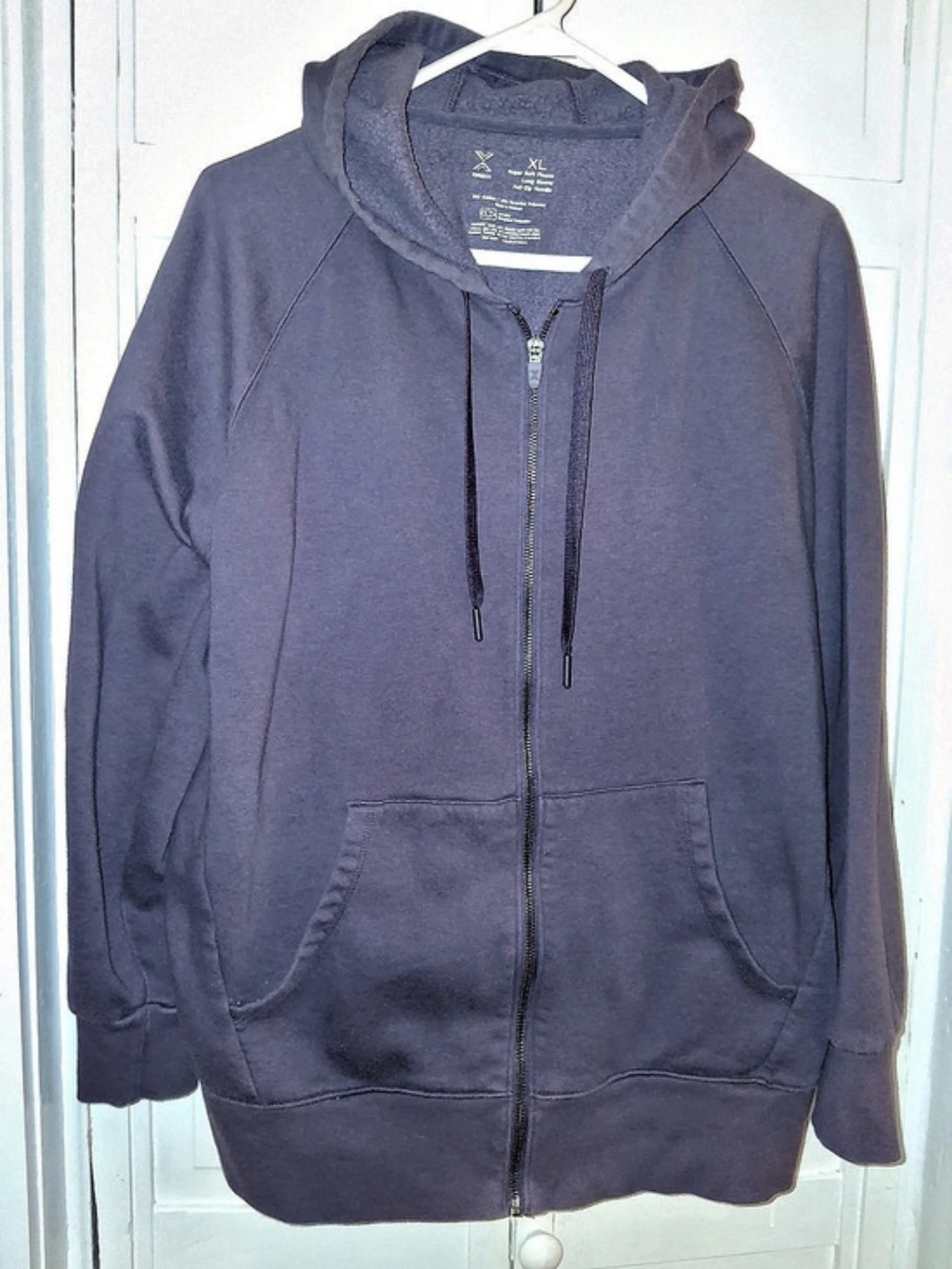 Xersion Super Soft Fleece Long Sleeve Full-Zip Hoodie Purple XL
